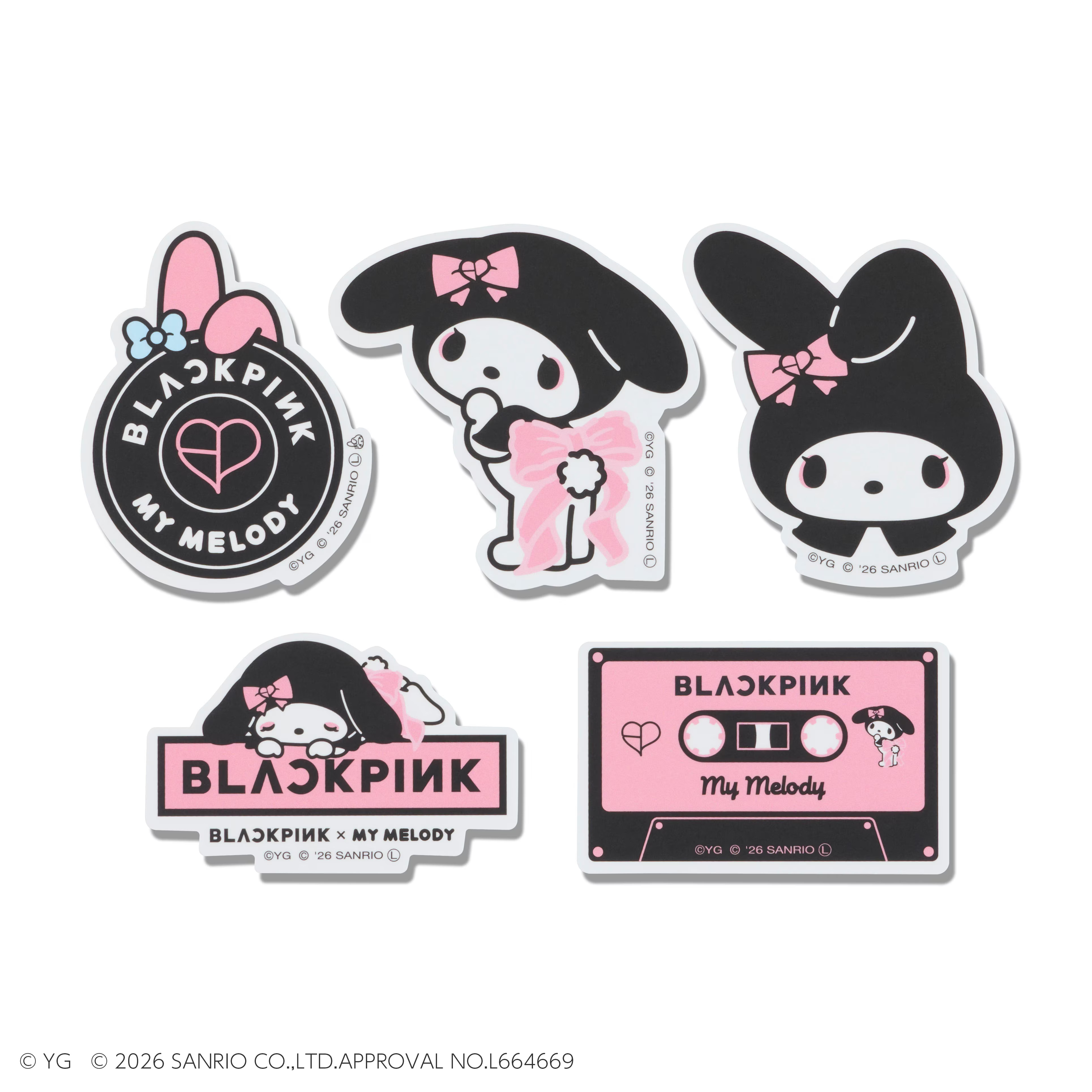 《BLACKPINK × My Melody》美樂蒂 RIBBON款貼紙組