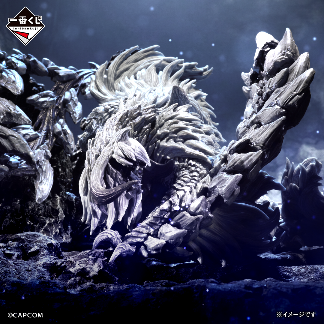 一番賞《魔物獵人 荒野》A 賞|白之孤影「鎖刃龍」立體模型(約 20cm)