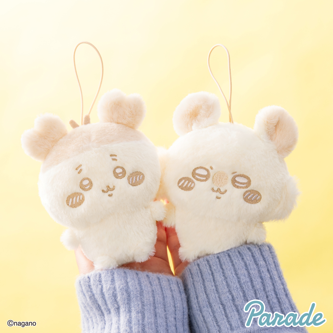 Parade 推出《吉伊卡哇》奶白色系絨毛吊飾第二彈 小桃鼠、古本屋小螃蟹