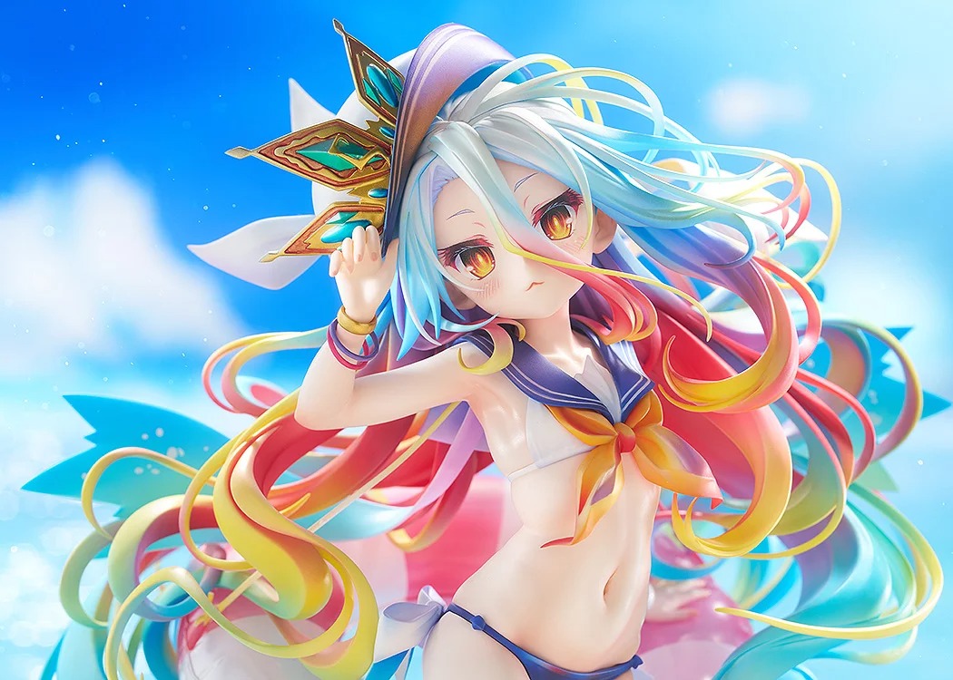 《NO GAME NO LIFE 遊戲人生》白「水手風泳裝 Ver.」1/7 比例模型 水手風泳裝 &times; 健康比例打造