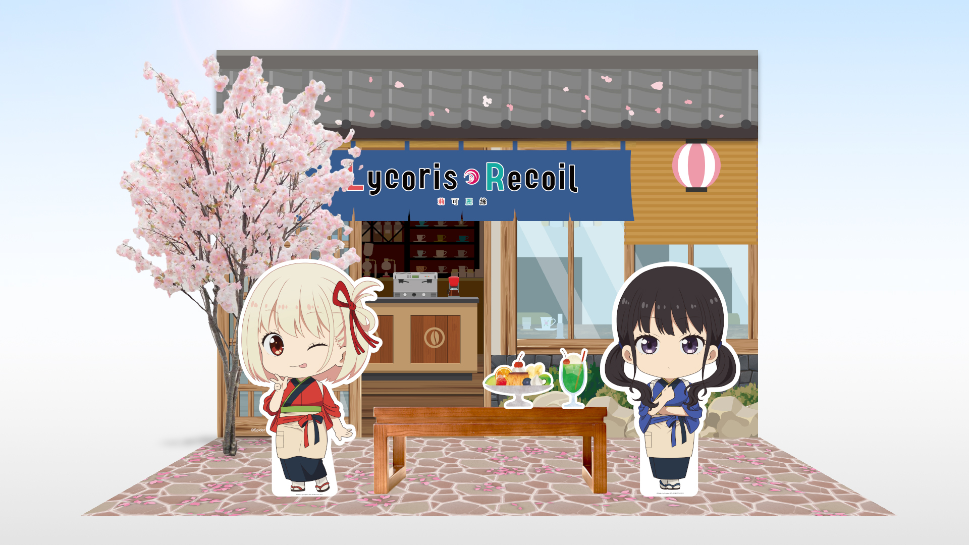 《超動漫研究社》台南快閃店「Lycoris Recoil 莉可麗絲」咖啡廳主題造景打卡點