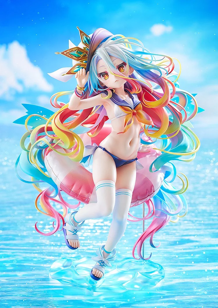 《NO GAME NO LIFE 遊戲人生》白「水手風泳裝 Ver.」1/7 比例模型 以「五秒後就想回房間」為靈感的夏日定格設定