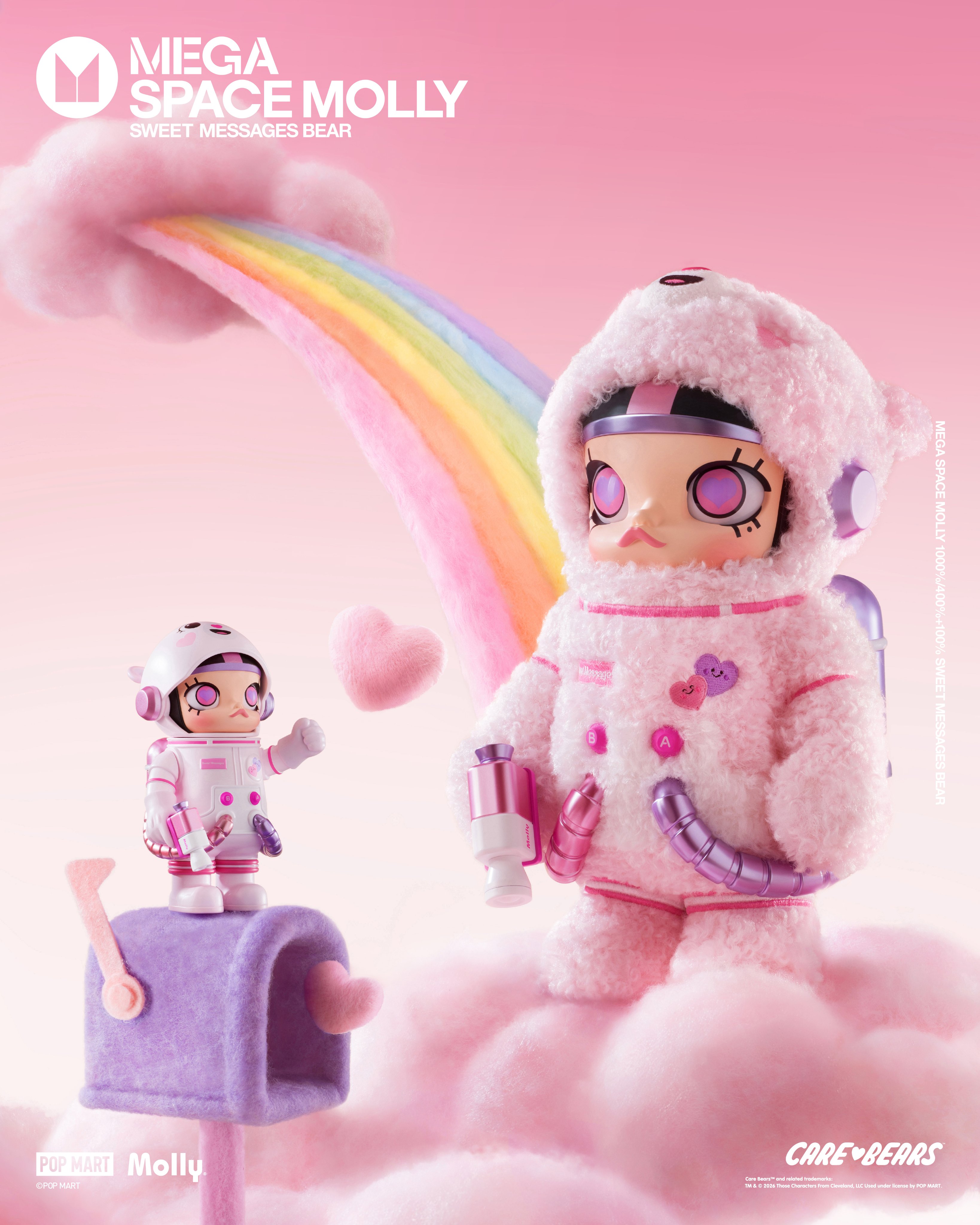 泡泡瑪特 MEGA SPACE MOLLY 400%＋100% Sweet Messages Bear