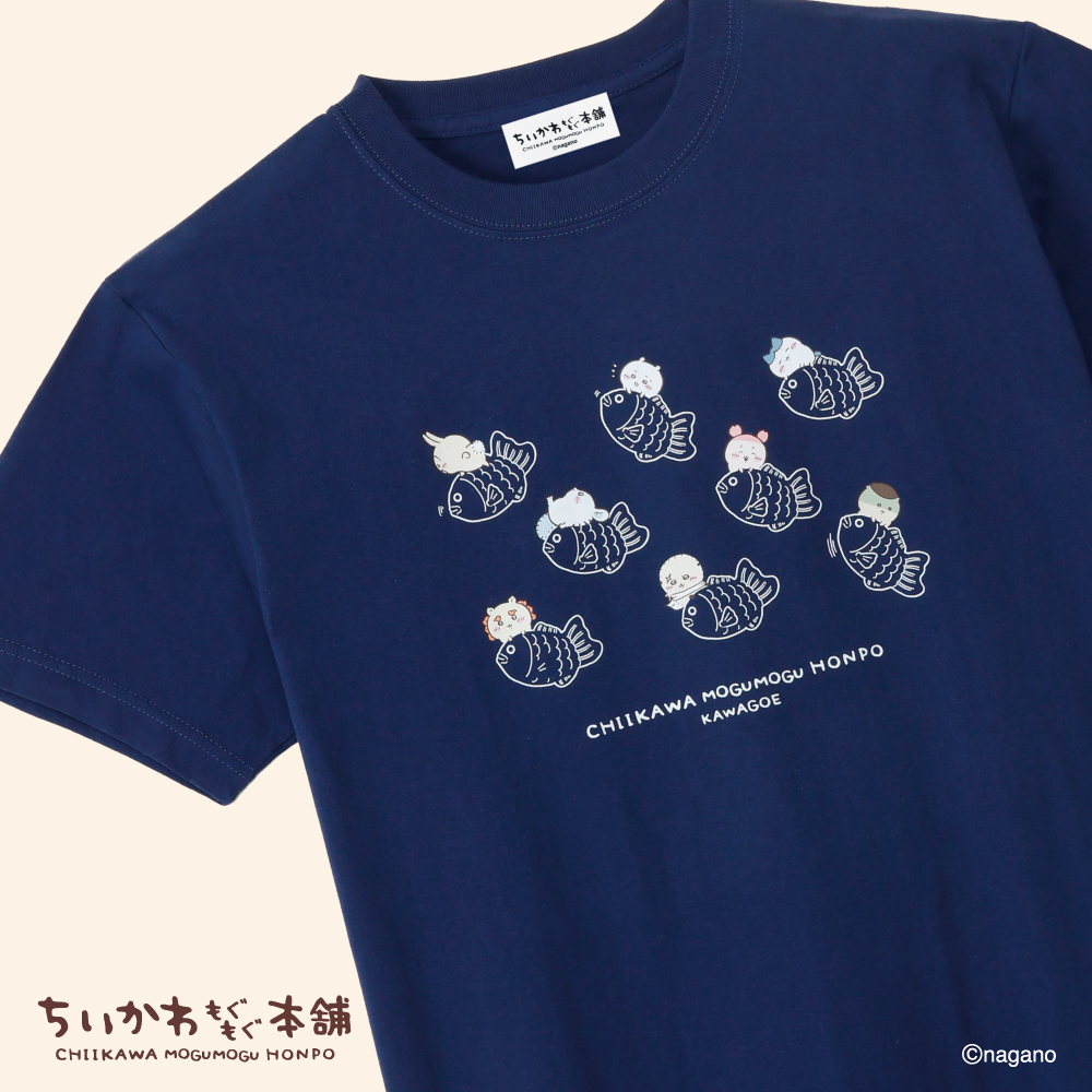 「吉伊卡哇 MOGUMOGU 本舖」川越店 1 週年限定新品|T 恤 滿滿都是鯛魚款