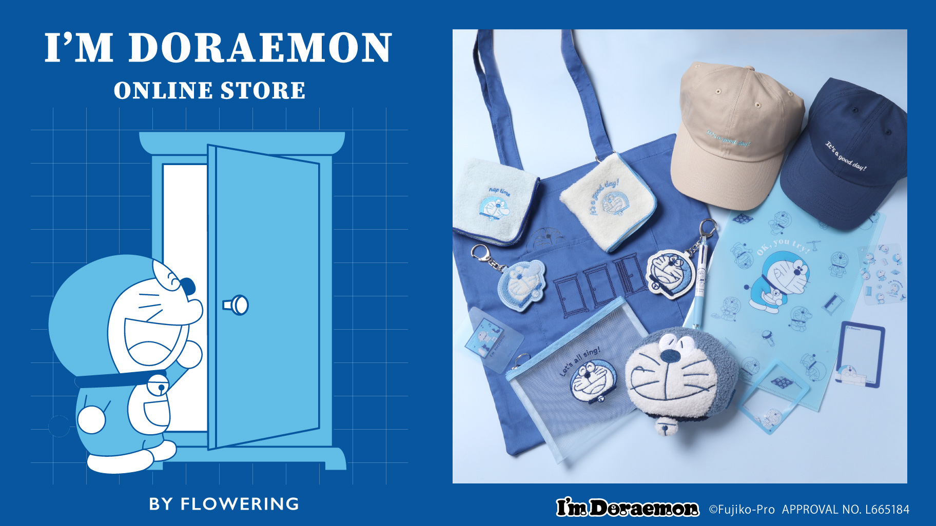 三麗鷗×哆啦A夢《I’m Doraemon》2月藍系新作登場！Flowering 2/18開賣聯名帽款、托特包、文具周邊一次看