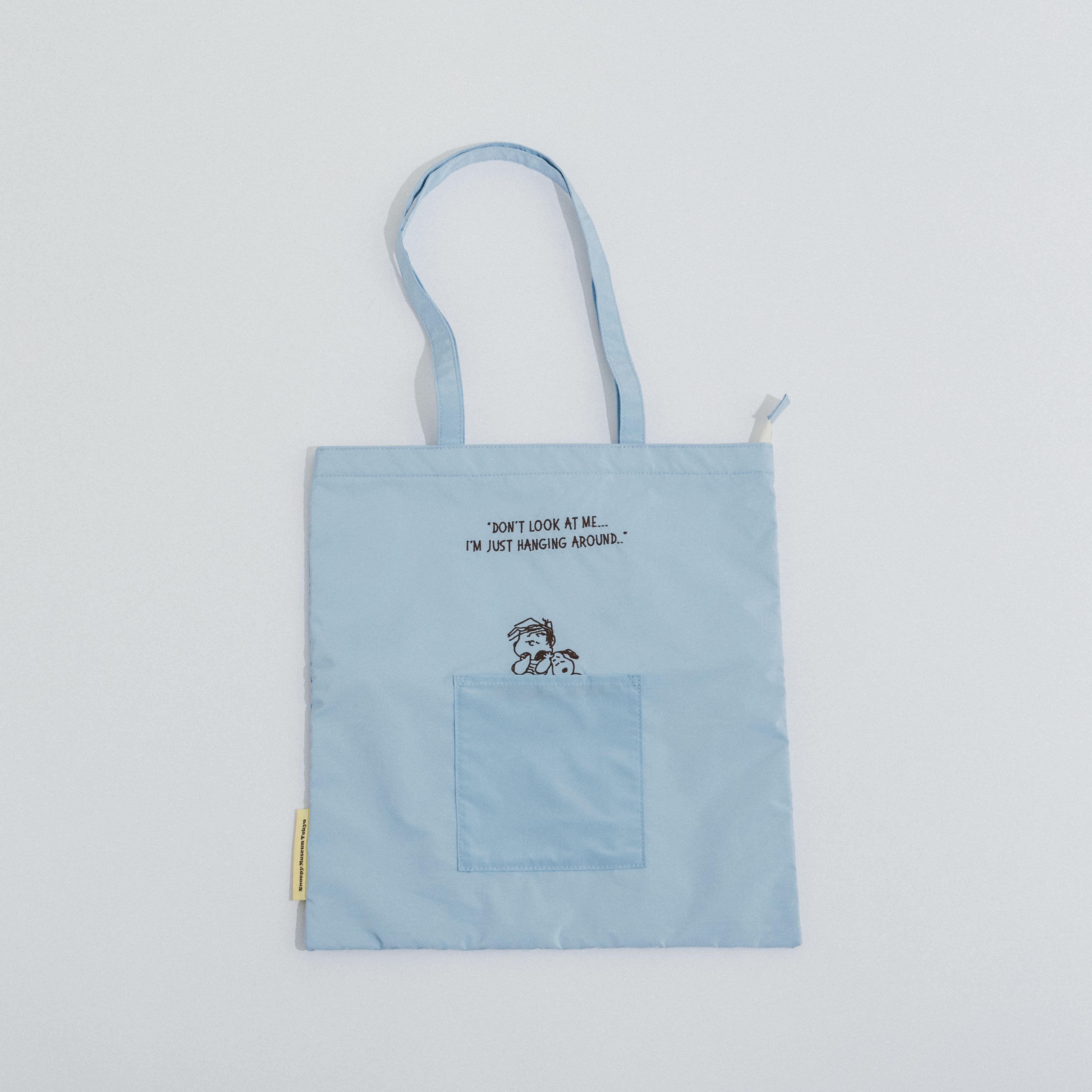 史努比博物館特展「Together with Linus 眾人的萊納斯」萊納斯＆史努比 刺繡扁平托特包