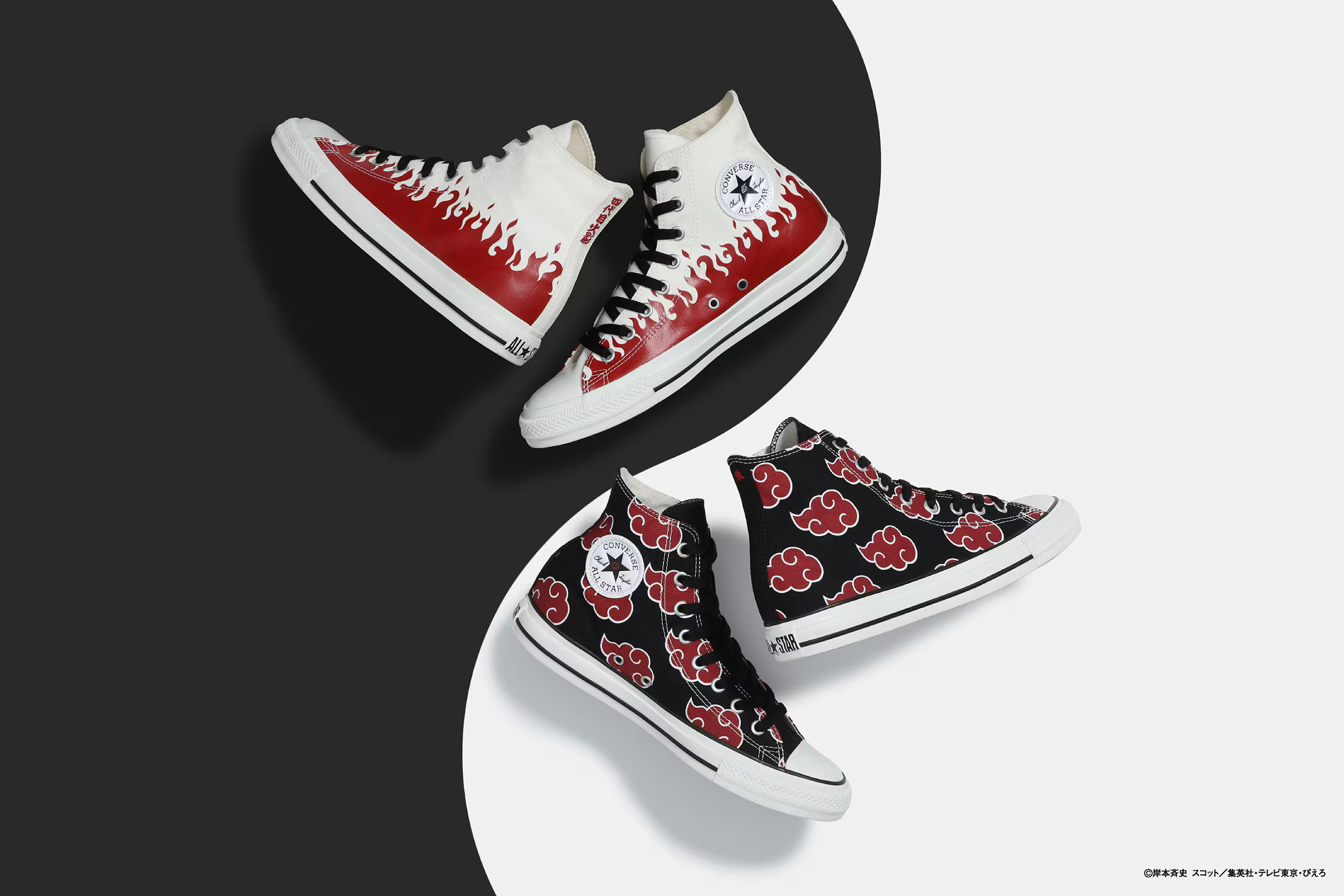 《CONVERSE × 火影忍者疾風傳》聯名 ALL STAR HI 高筒款:火影披風與曉組織霸氣登場