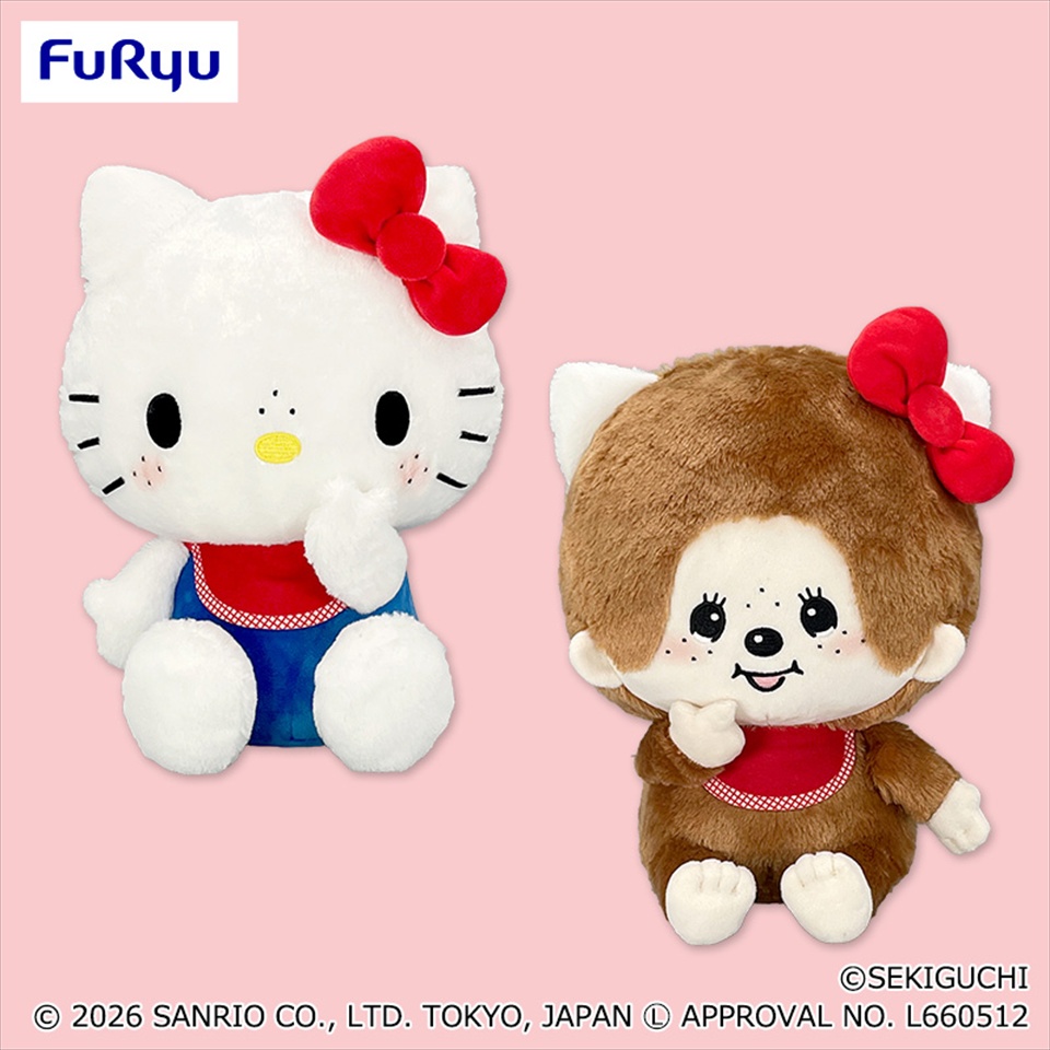 Monchhichi 蒙奇奇 × Hello Kitty 聯名同款BIG絨毛玩偶