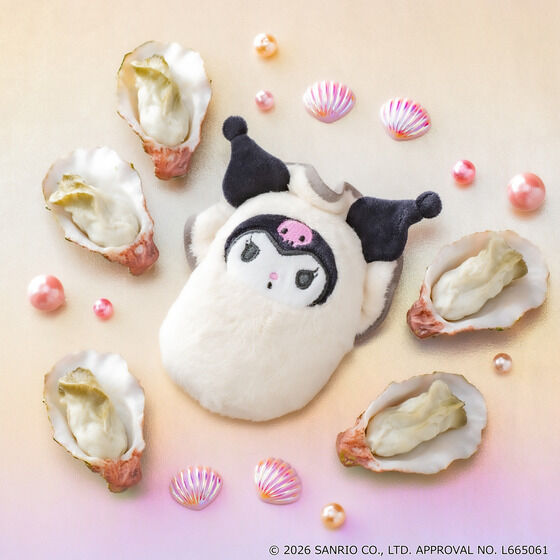 三麗鷗角色 牡蠣變身絨毛鏡 Kuromi 酷洛米款