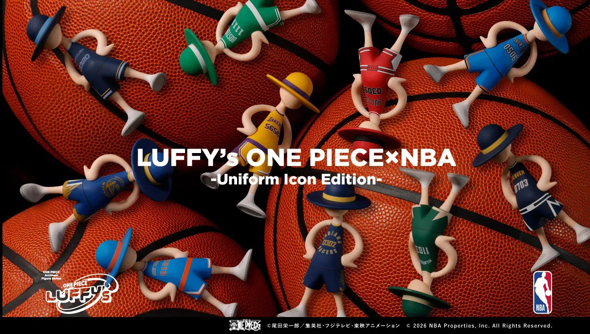 《ONE PIECE 航海王》× NBA 聯名公仔亮相！LUFFY’s 化身 10 大球隊戰袍，收藏價值再升級