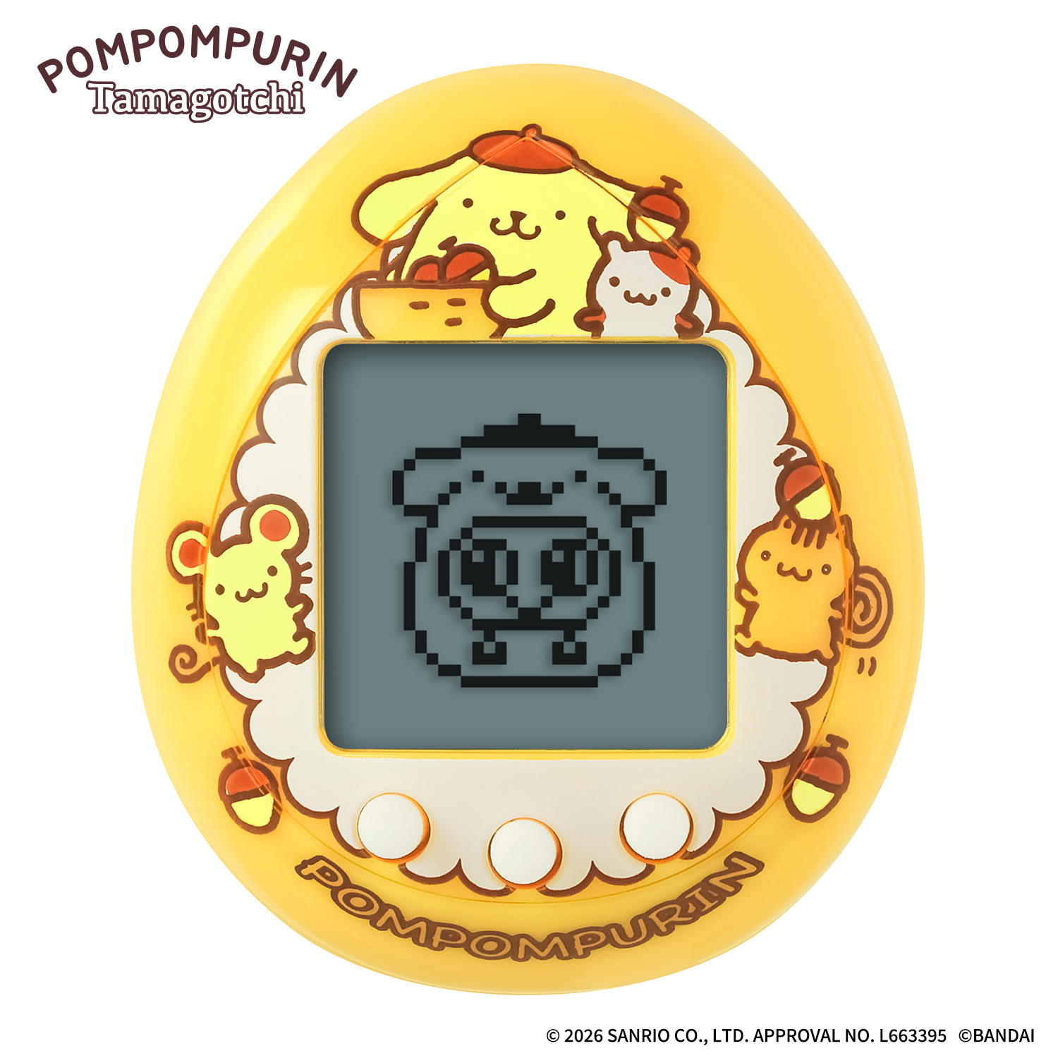 「三麗鷗 x 塔麻可吉」聯名電子雞《POMPOMPURIN Tamagotchi》經典橘色版本