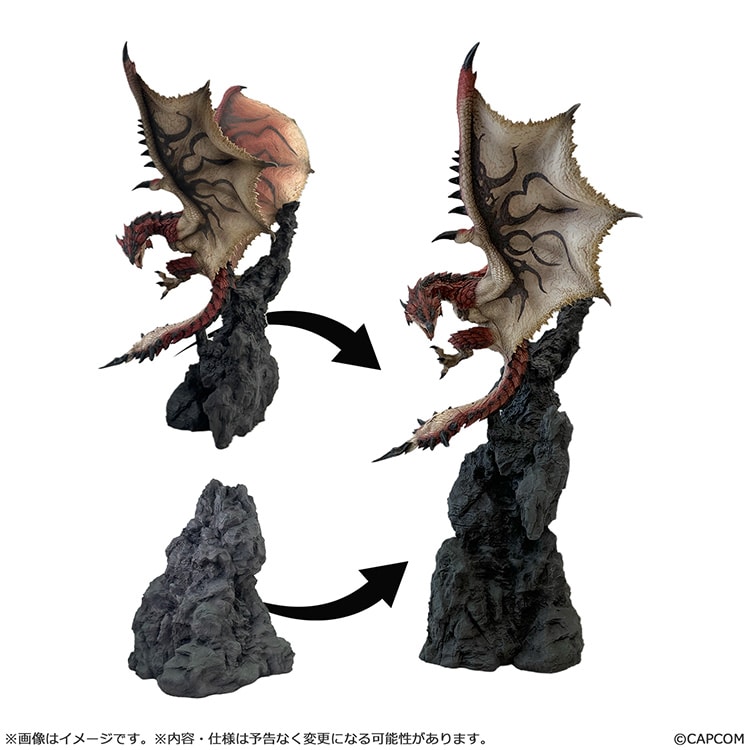 魔物獵人CFB Creator's Model 雄火龍 Ver.2.0模型可延伸岩石台座 強化展示魄力