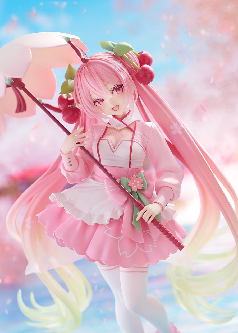 《初音未來》TAITO「櫻花初音 AMP+ 櫻花禮服 ver.」21公分景品模型 髮尾設計