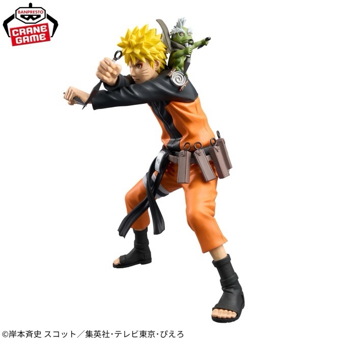 火影忍者「-NARUTO 72 series- 45 Grandista -漩渦鳴人-」景品 模型肩膀上的妙木山蛤蟆「Fukasaku 深作」模型重點