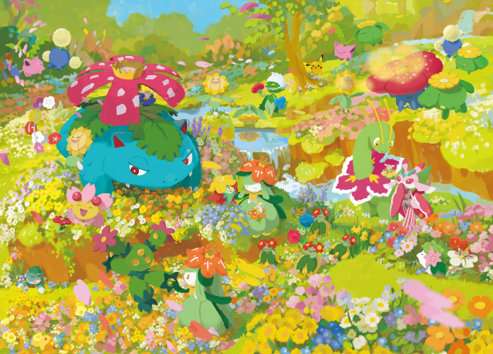 《Pokémon》春日花田主題新品設計:皮卡丘與花系、草系寶可夢的夢幻世界