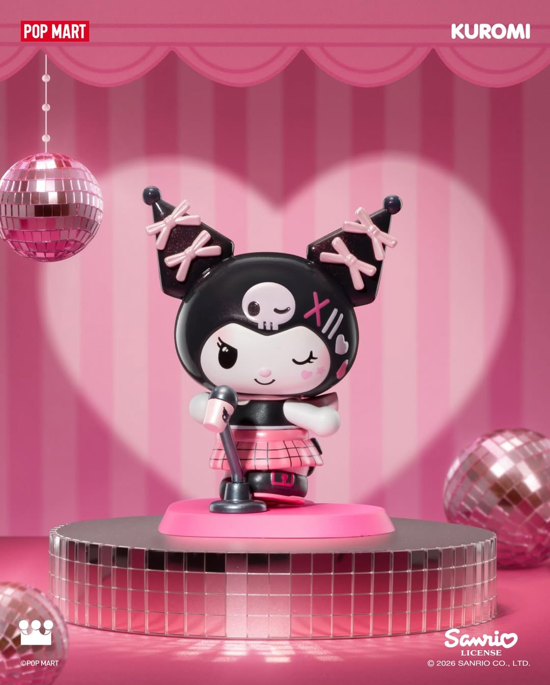 三麗鷗×泡泡瑪特聯名「Pink Party 粉紅派對系列」Kuromi 酷洛米 隱藏版盲盒公仔