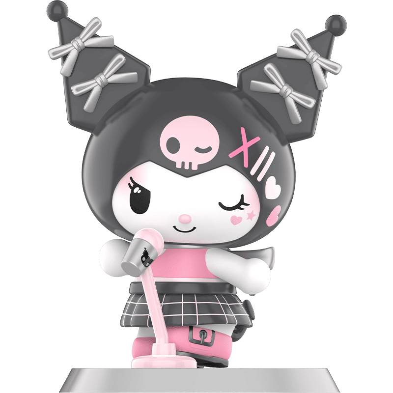 三麗鷗×泡泡瑪特聯名「Pink Party 粉紅派對系列」Kuromi 酷洛米基本款盲盒公仔