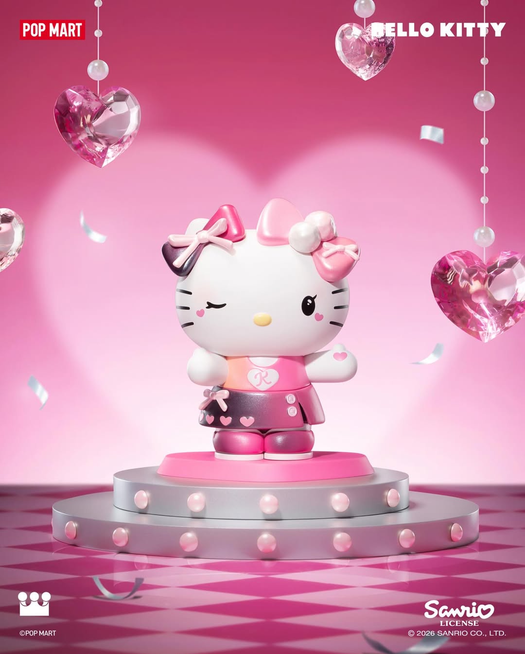 三麗鷗×泡泡瑪特聯名「Pink Party 粉紅派對系列」Hello Kitty 隱藏版盲盒公仔