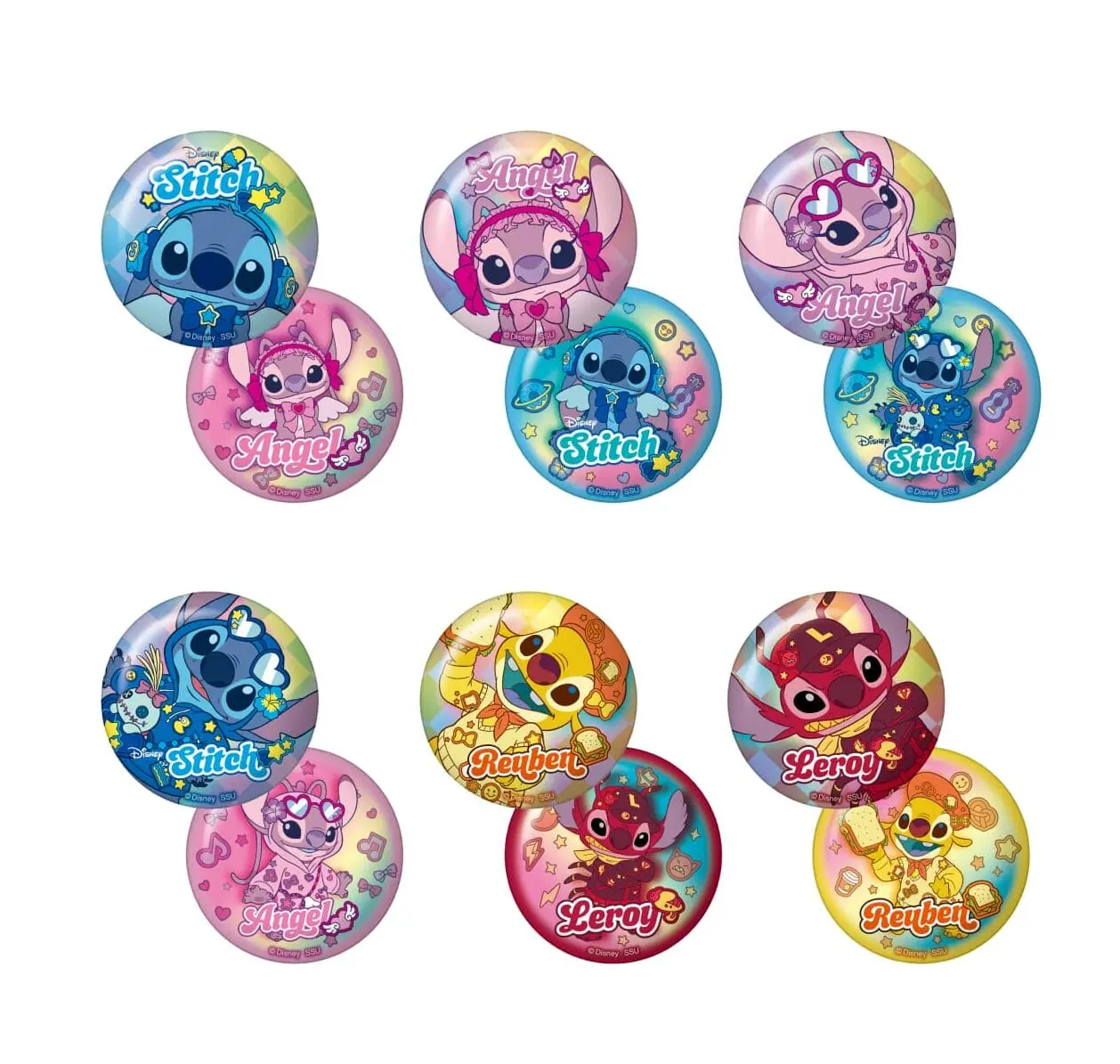 Happy快樂賞《Stitch史迪奇 Colorful Kawaii》I賞角色金屬徽章組