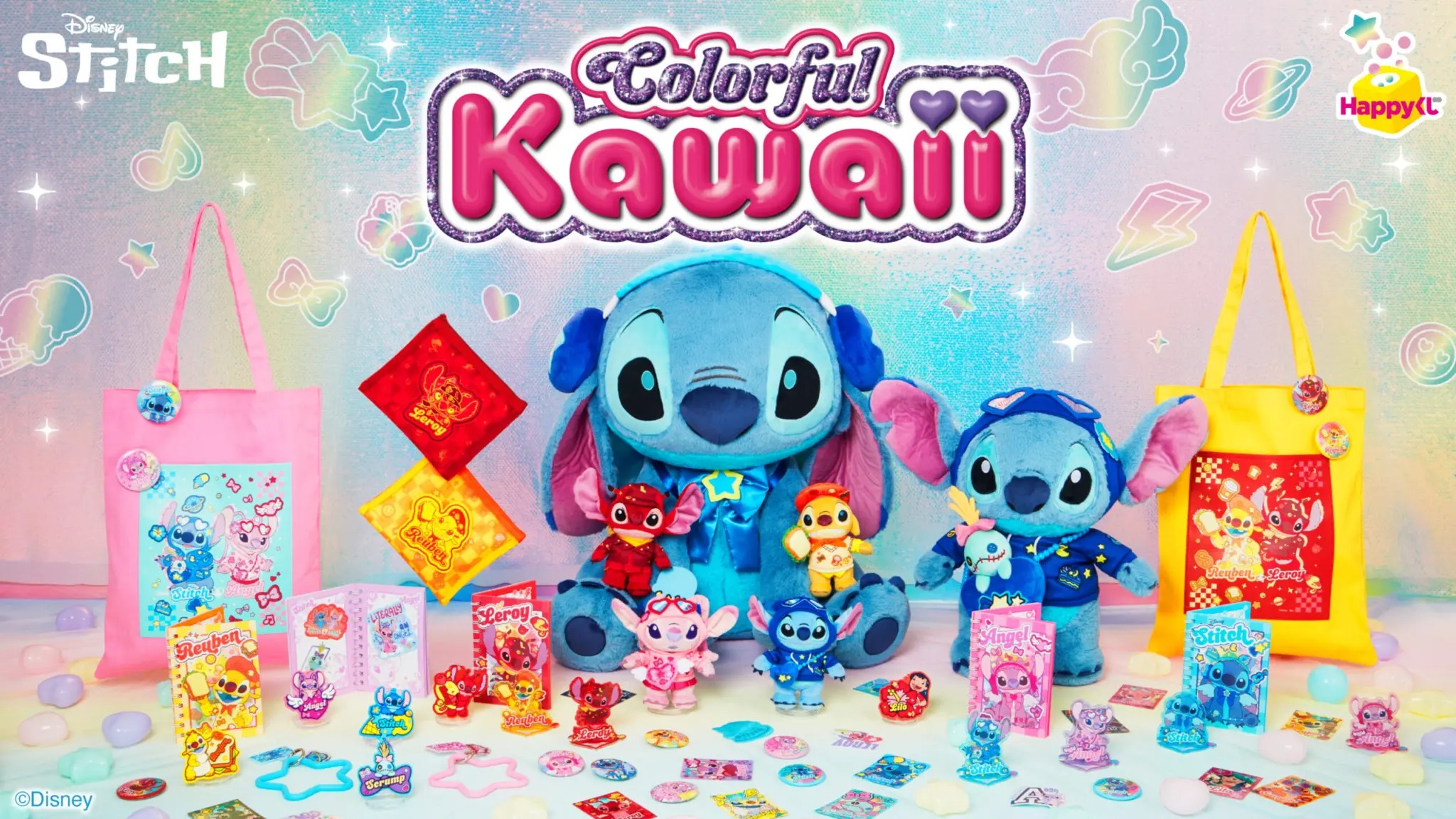 Happy快樂賞推出迪士尼《史迪奇 Colorful Kawaii》3/27開抽!45cm巨大娃娃+繽紛可愛風主題系列賞品完整公開