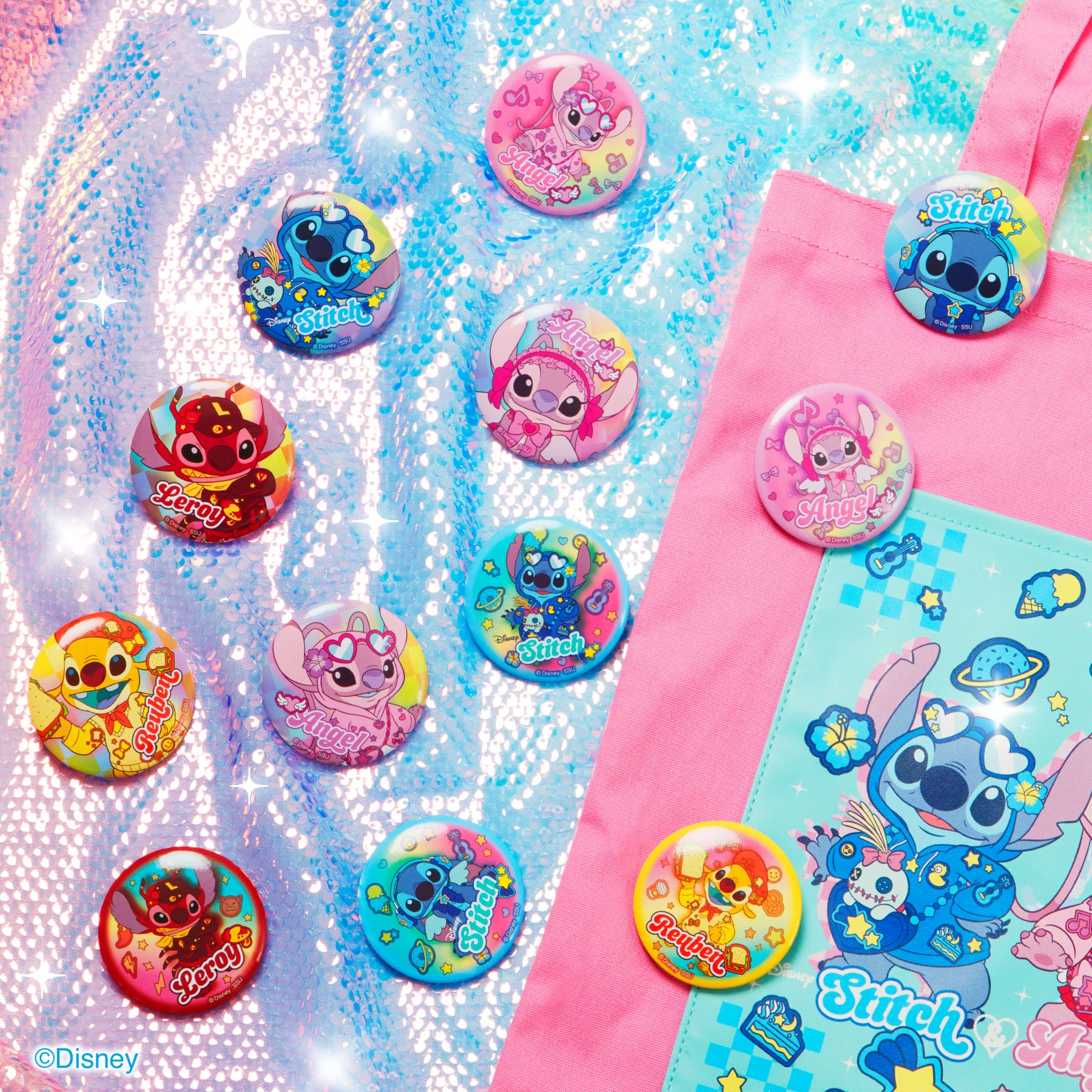 Happy快樂賞《Stitch史迪奇 Colorful Kawaii》I賞:角色金屬徽章組