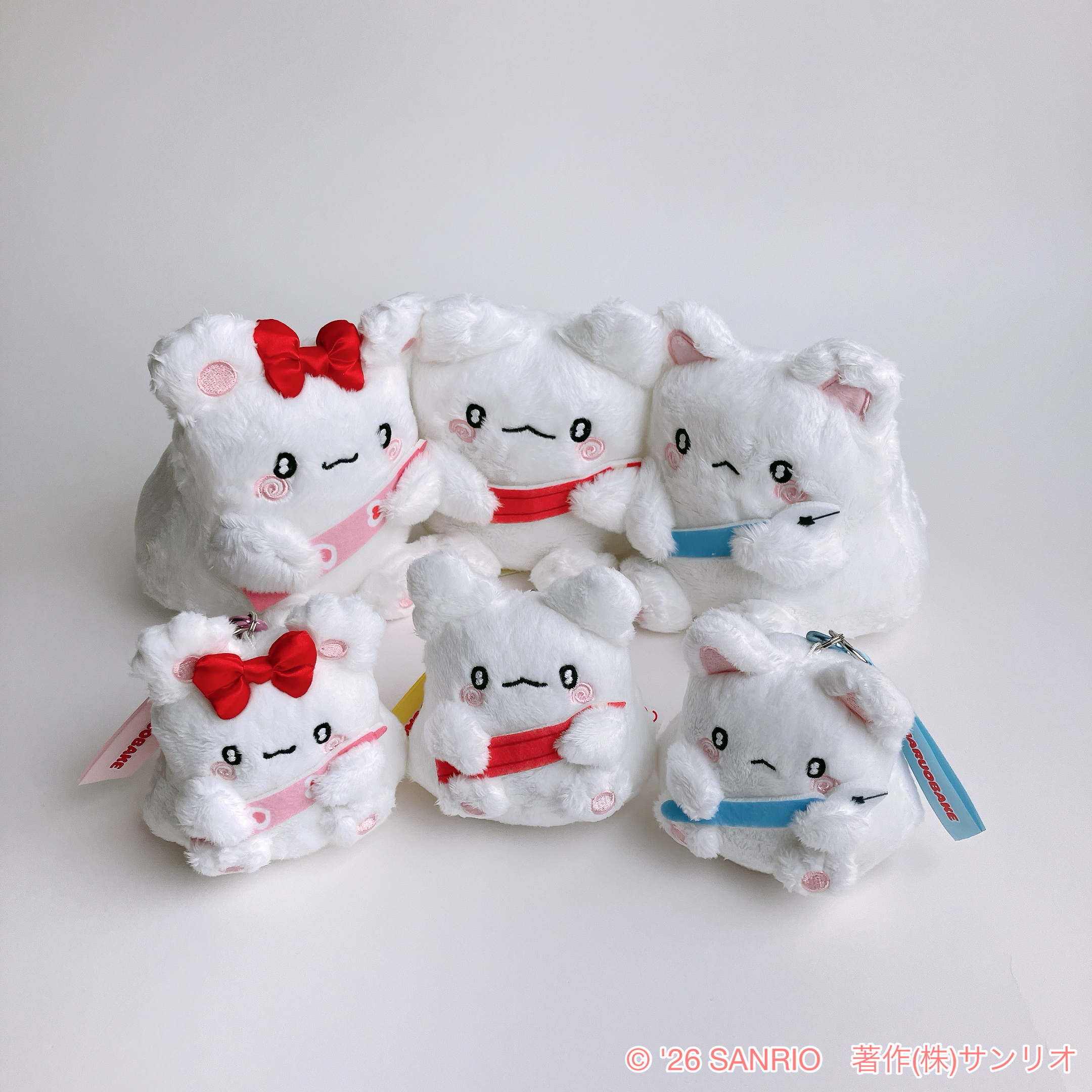 三麗鷗《Hanamaruobake》朋友系列新品 小幽靈花丸三人絨毛玩偶、小幽靈花丸絨毛玩偶吊飾 實體照