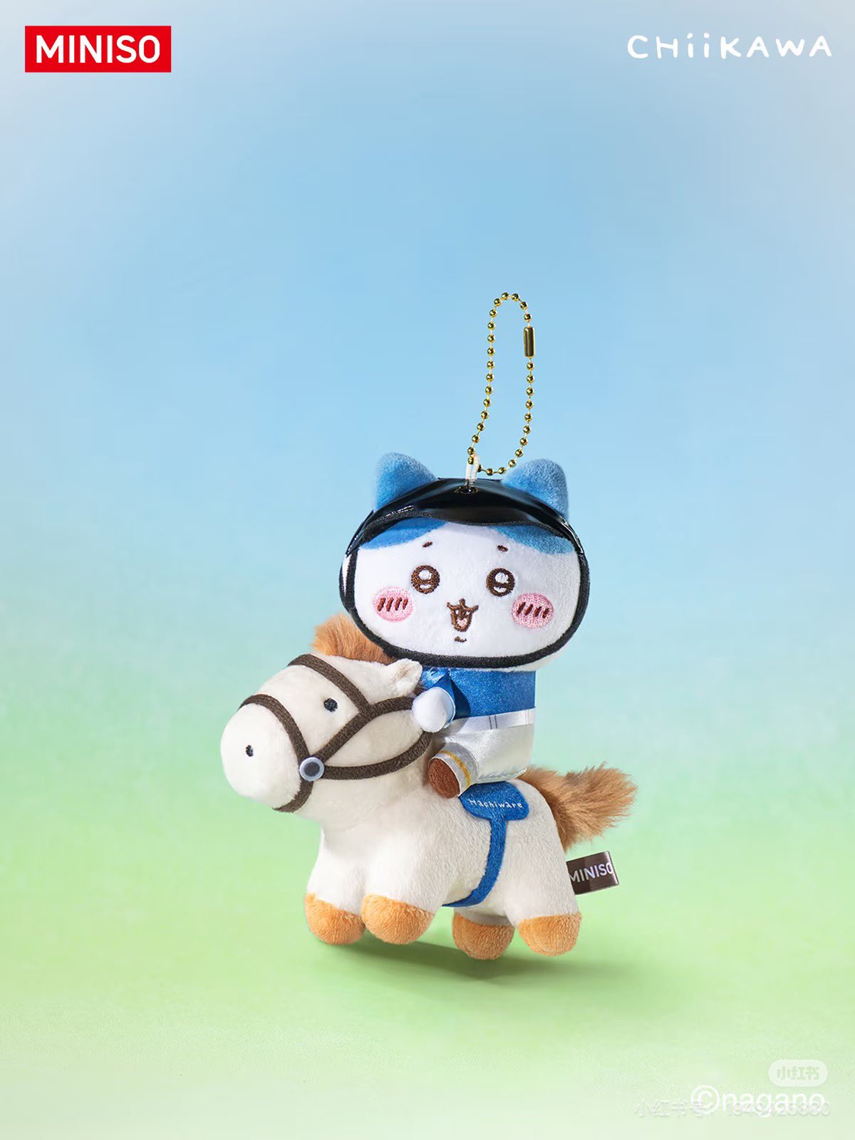 《Chiikawa吉伊卡哇&times;MINISO名創優品》聯名馬術系列 小八貓 絨毛吊飾