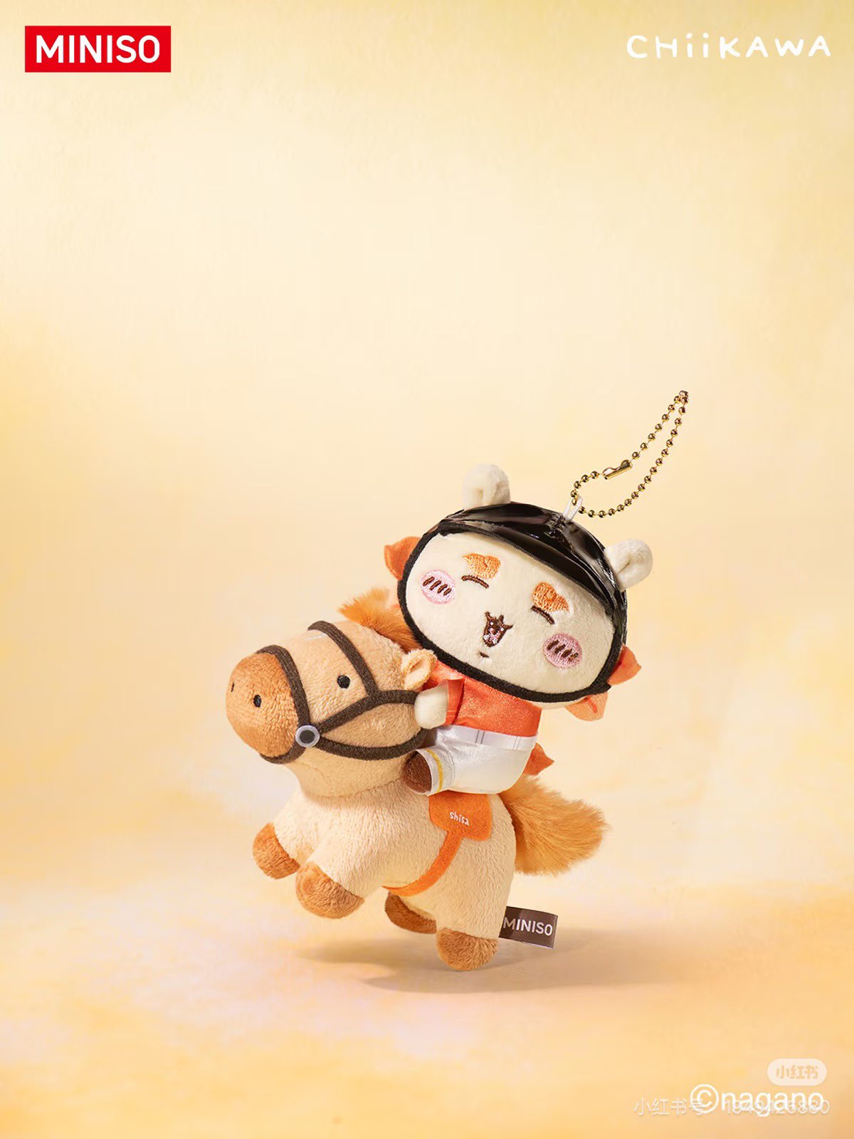 《Chiikawa吉伊卡哇&times;MINISO名創優品》聯名馬術系列 獅薩(風獅爺) 絨毛吊飾