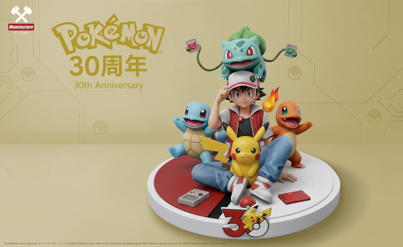 《Pok&eacute;mon 寶可夢30週年》紀念模型正式登場！皮卡丘、妙蛙種子、小火龍與傑尼龜四大經典角色一次集結