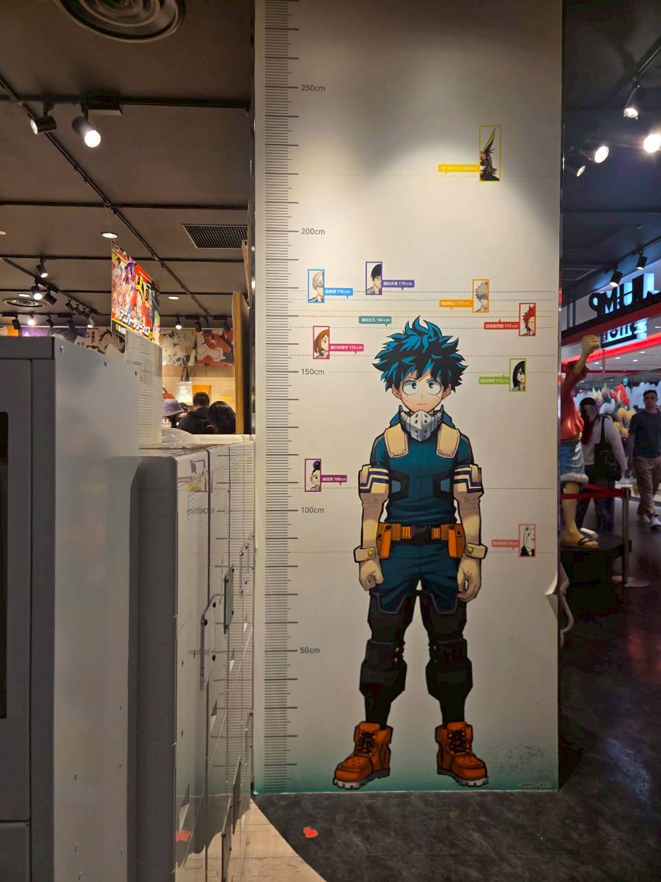 澀谷PARCO「JUMP SHOP」｜《我的英雄學院》綠谷出久 角色身高測量牆