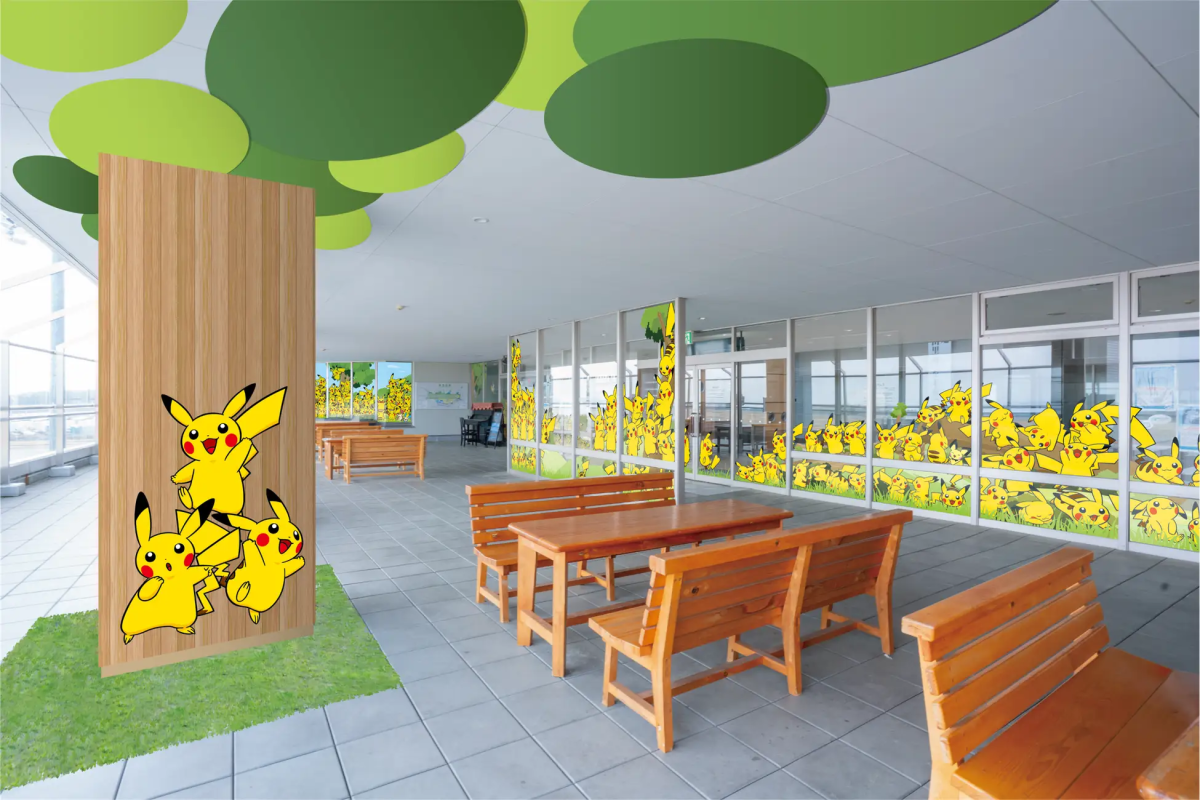 能登里山 Pokémon With You 機場內的觀景區「皮卡丘的里山」 (ピカチュウのさとやま) 同樣話題性十足