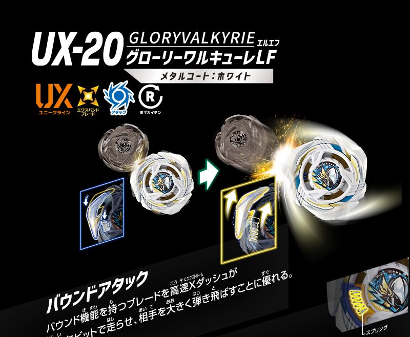 《戰鬥陀螺X》UX-20 榮耀女武神 LF 最大亮點：全新「Bound Attack 彈跳反擊」機構！