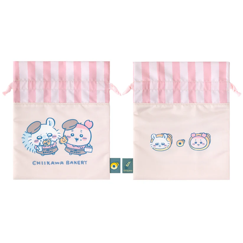 《Chiikawa Bakery 吉伊卡哇麵包店》粉色束口袋 打造吉友療癒收納日常