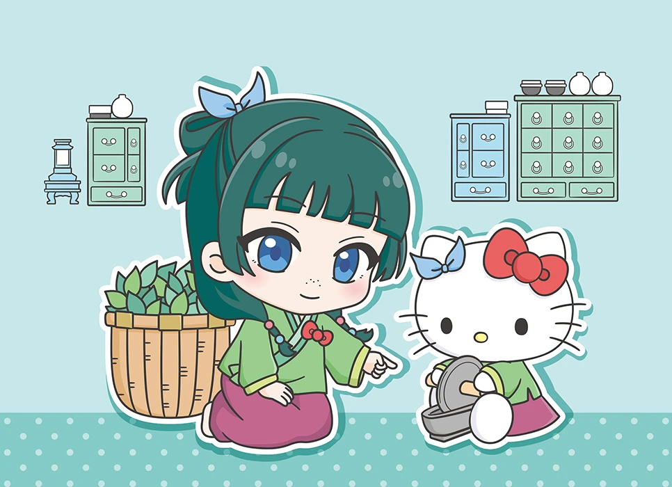 《藥師少女的獨語 &times; 三麗鷗》貓貓 &times; Hello Kitty Q版角色視覺