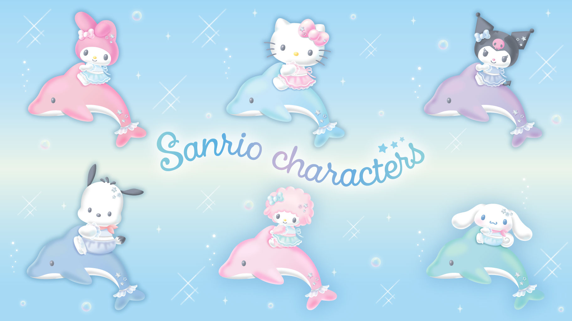 Sanrio三麗鷗「Shiny Dolphin」清爽新品7/8登場!Hello Kitty、美樂蒂、酷洛米騎上海豚,Y2K閃亮夏日周邊一次看