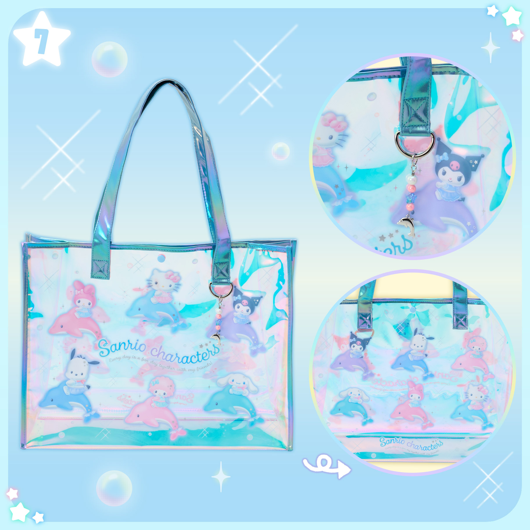 三麗鷗「Shiny Dolphin」透明手提包