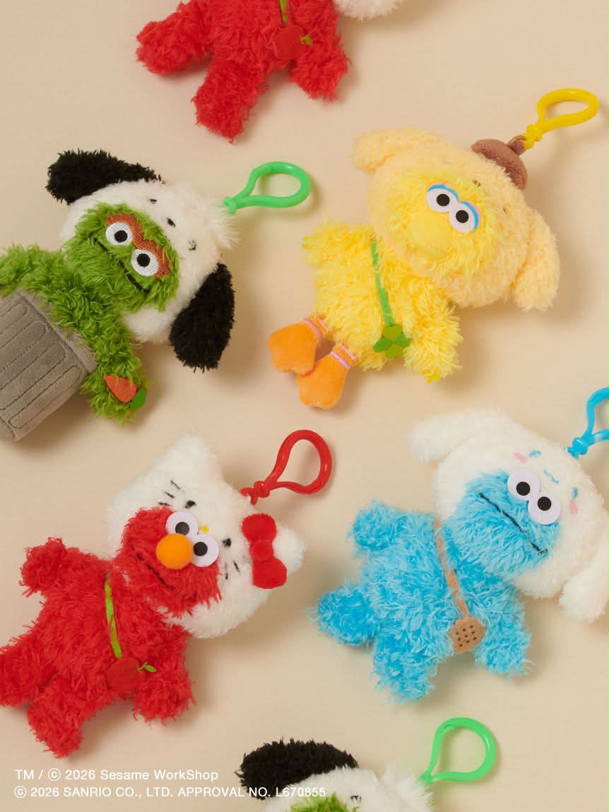 《三麗鷗 × SESAME STREET 芝麻街》聯名第二彈絨毛吊飾