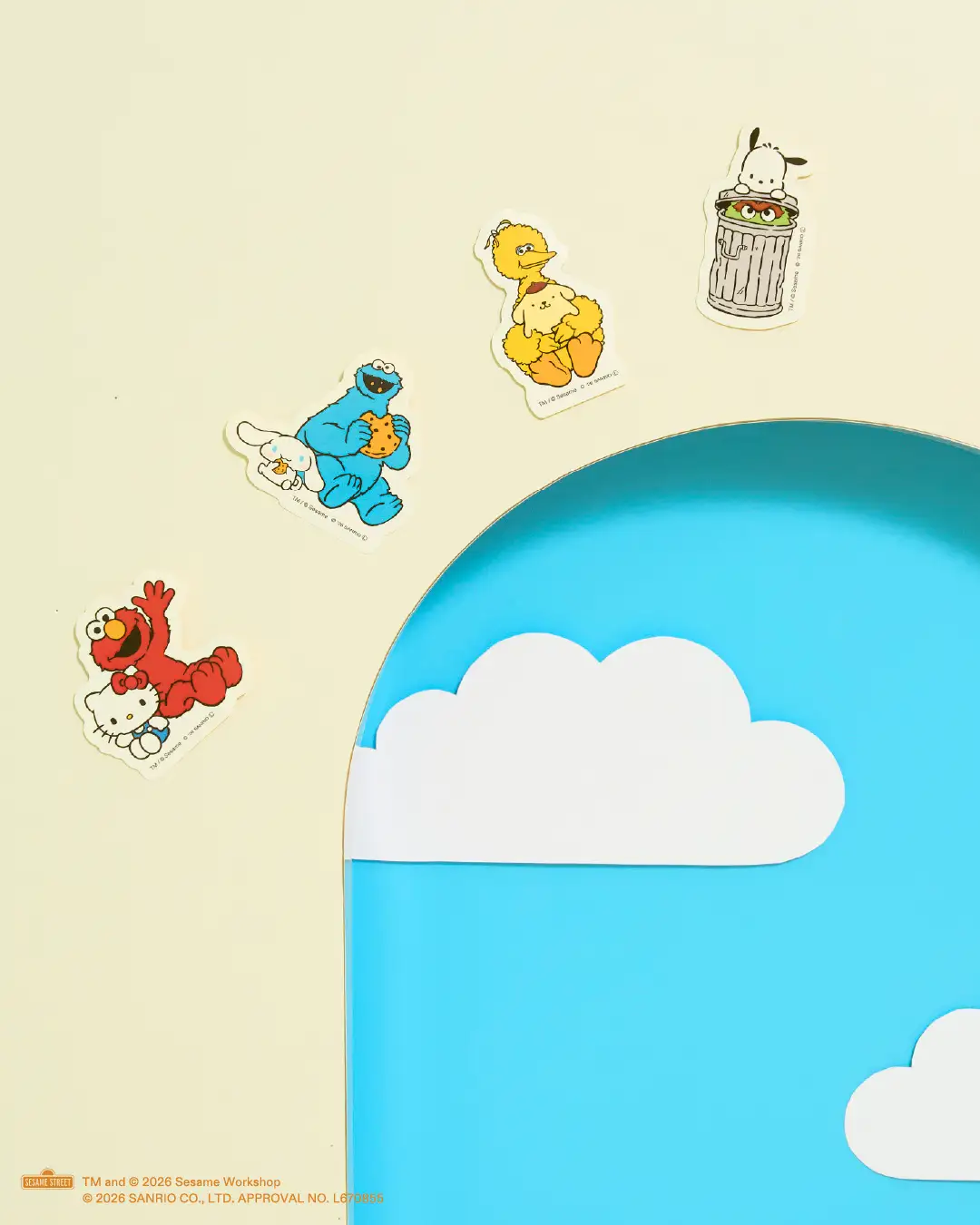 《三麗鷗 × SESAME STREET 芝麻街》角色造型貼紙