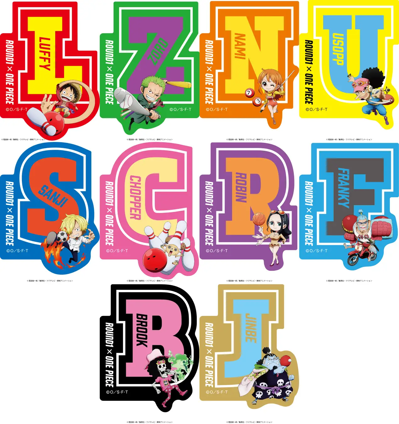 ROUND1 ×《ONE PIECE 海賊王》聯名限定周邊商品 英文字母造型貼紙