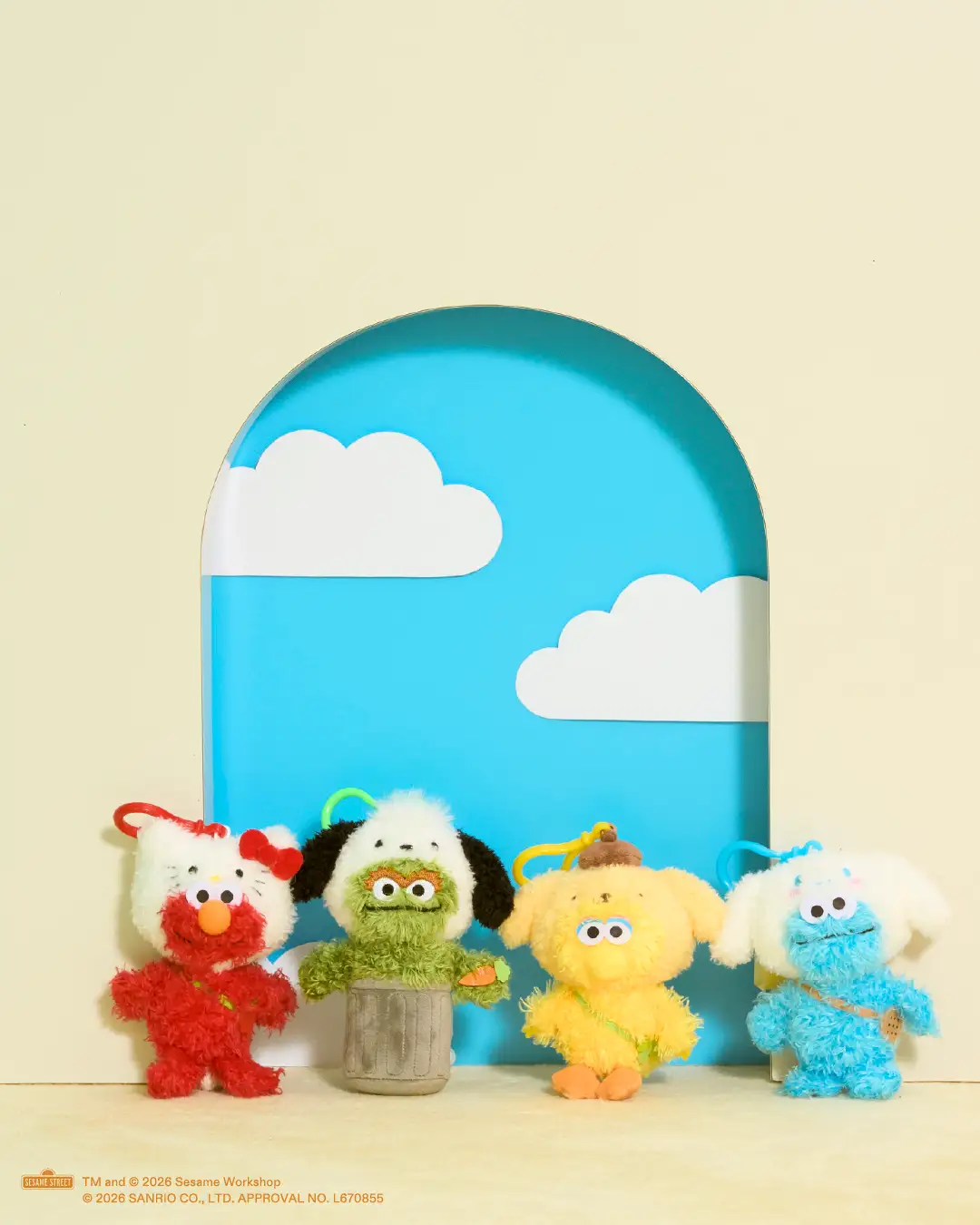 《三麗鷗 × SESAME STREET 芝麻街》聯名第二彈 絨毛吊飾