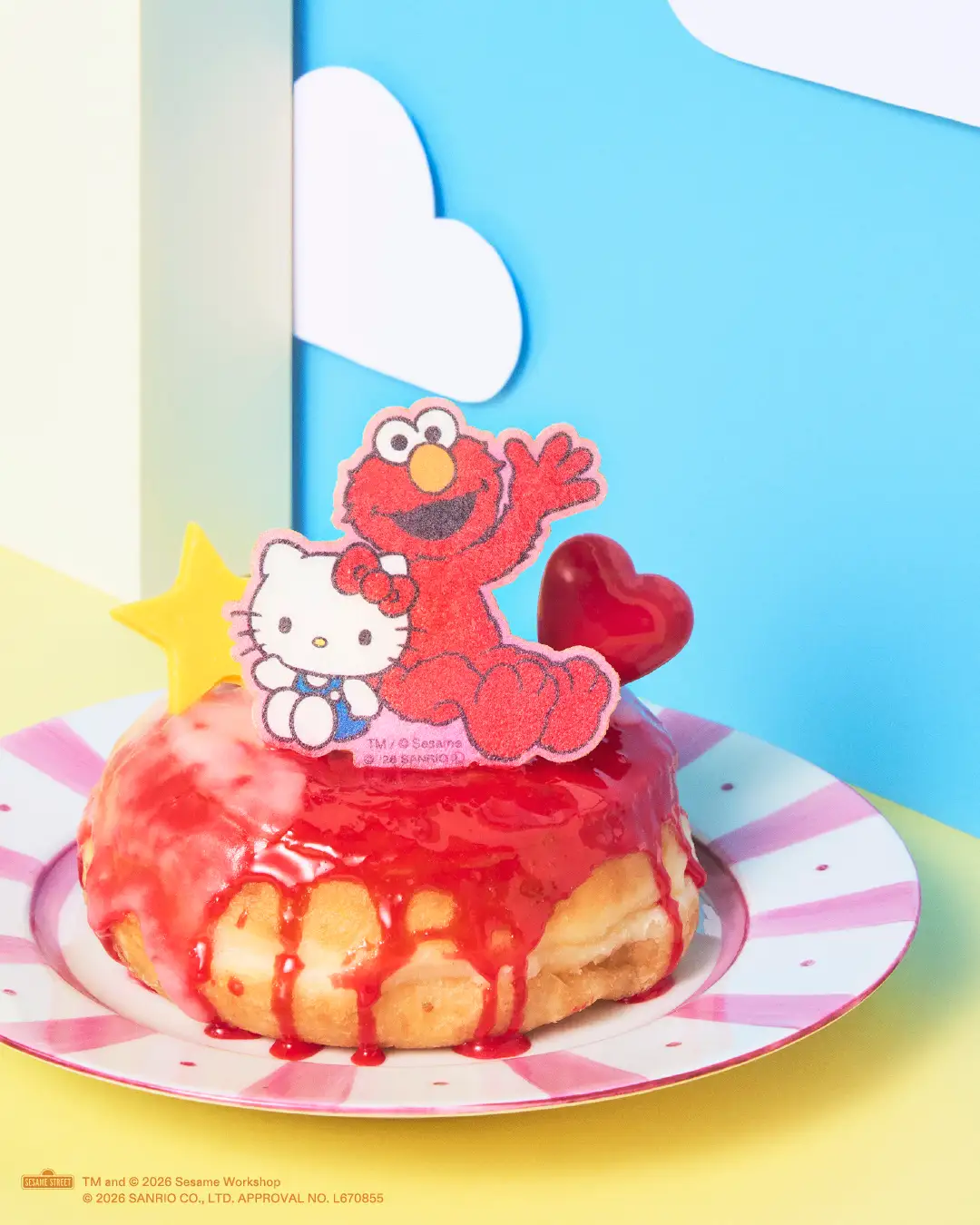 「SESAME STREET MARKET Café」芝麻街常設店咖啡廳 艾摩 × Hello Kitty聯名甜甜圈