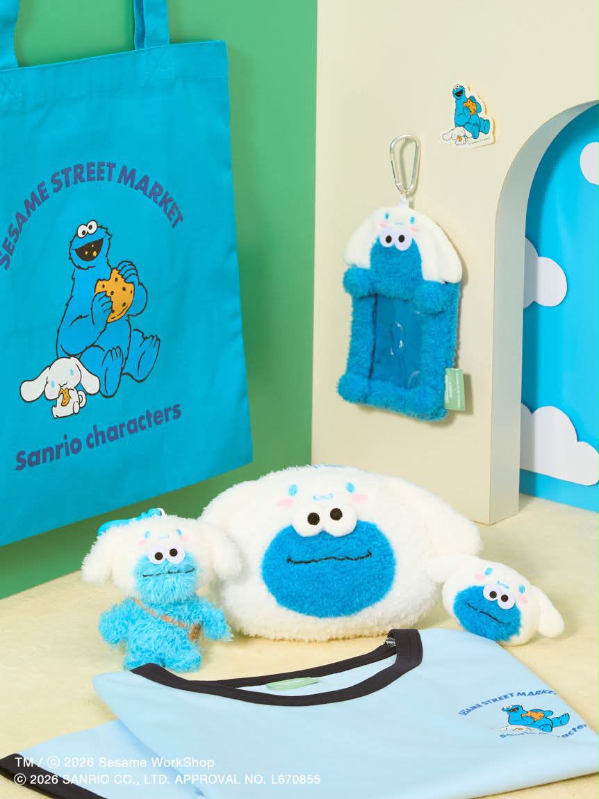 「SESAME STREET MARKET × Sanrio characters」Cookie Monster餅乾怪獸 & Cinnamoroll大耳狗喜拿