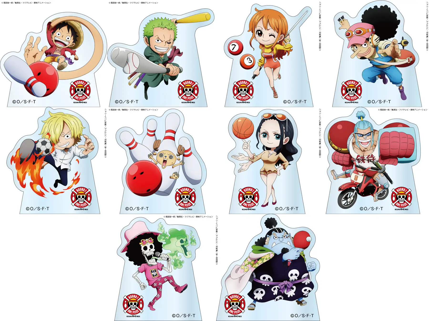 ROUND1 ×《ONE PIECE 海賊王》聯名限定周邊商品 Q版角色壓克力方塊