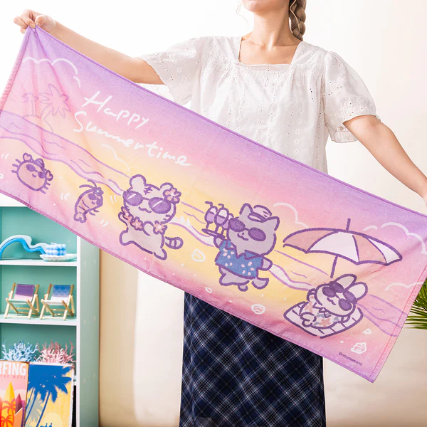 《WBTiger 小白虎與黑虎蝦》迷你浴巾