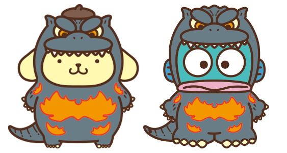 「GODZILLA・SANRIO CHARACTERS」布丁狗、人魚漢頓變身1995年《哥吉拉VS戴斯特洛伊亞》燃燒哥吉拉