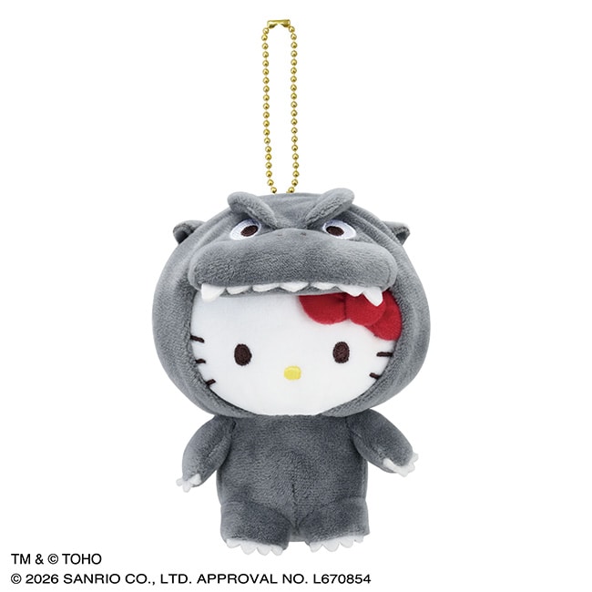 「GODZILLA・SANRIO CHARACTERS」Hello Kitty 《初代哥吉拉》 (1954) Ver. 絨毛吊飾玩偶