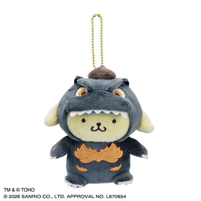 「GODZILLA・SANRIO CHARACTERS」布丁狗 《哥吉拉VS戴斯特洛伊亞》 (1995) 燃燒哥吉拉Ver. 絨毛吊飾玩偶