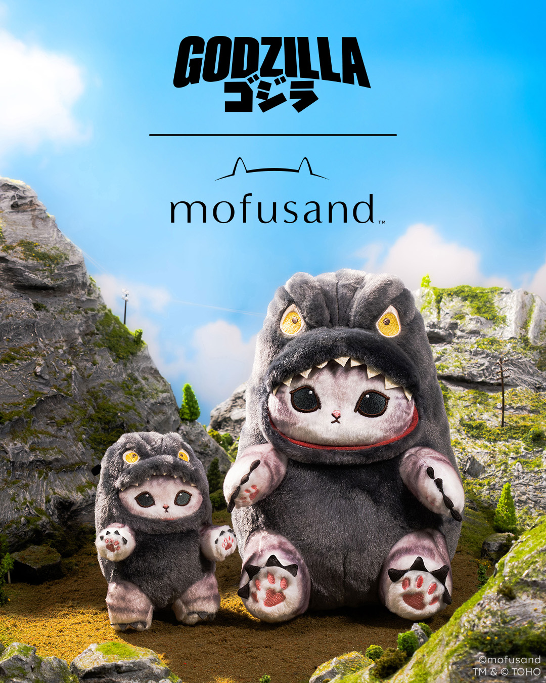 《哥吉拉 × 貓福珊迪》夢幻聯名登場!mofusand化身萌版怪獸之王,限定絨毛玩偶、服飾全系列完整公開