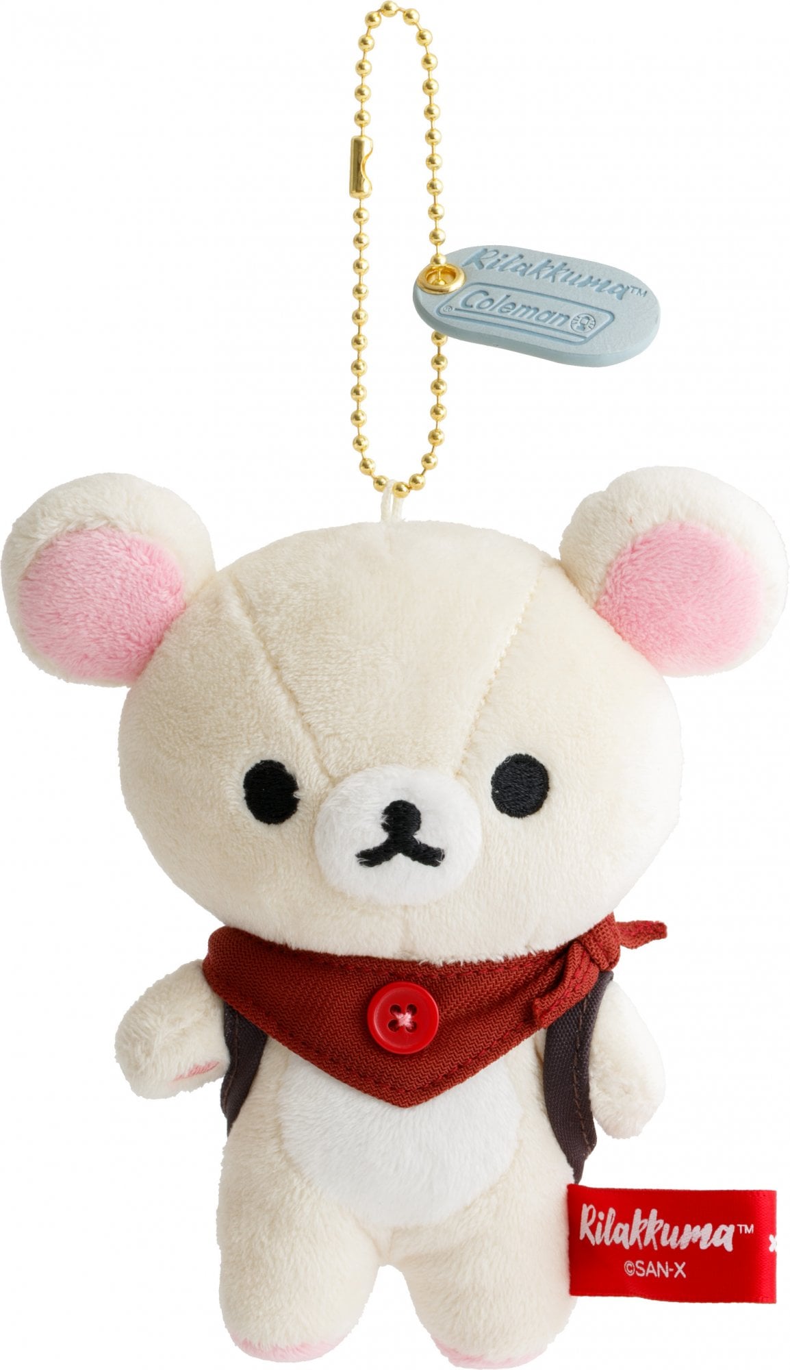 《Rilakkuma 拉拉熊 × Coleman》小白熊 站姿絨毛玩偶吊飾