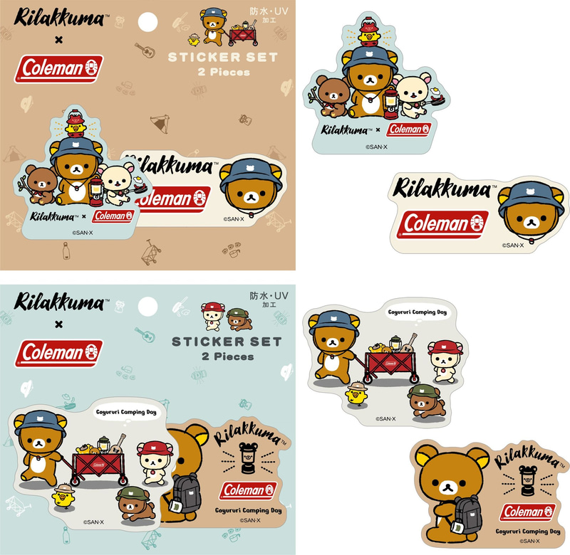 《Rilakkuma 拉拉熊 × Coleman》聯名生活配件系列 貼紙組